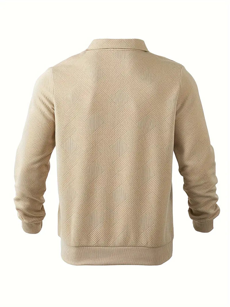 Baldrick - Hanorac Vintage cu Fermoar și Proiectare Geometrică