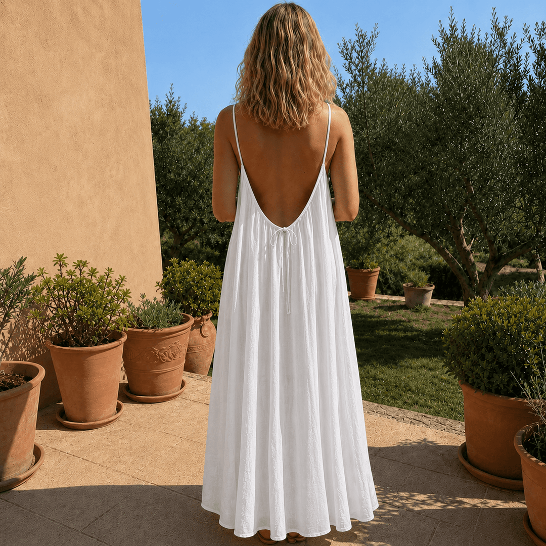 Diandra – Rochie Maxi Elegantă, Cu Spatele Decupat
