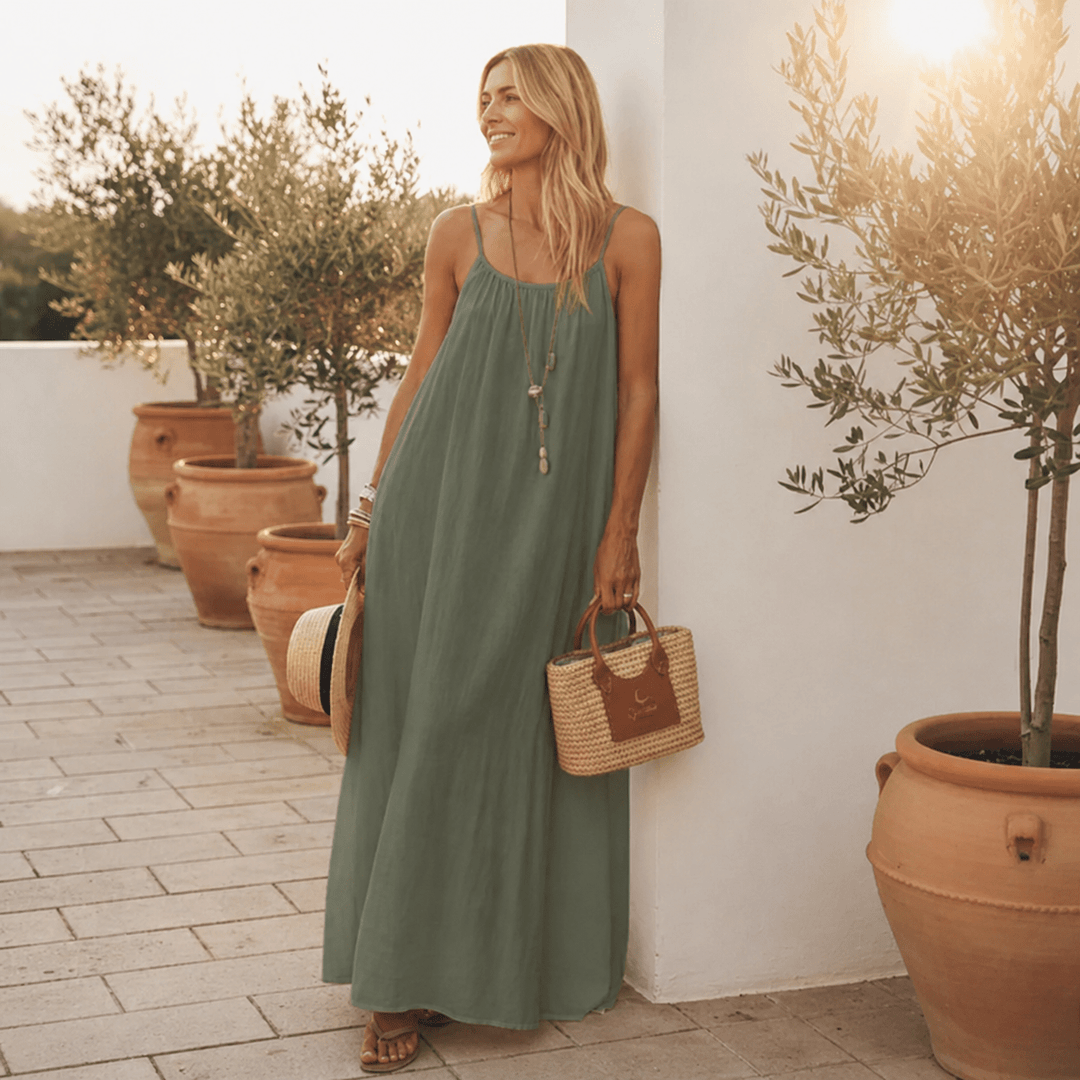 Diandra – Rochie Maxi Elegantă, Cu Spatele Decupat