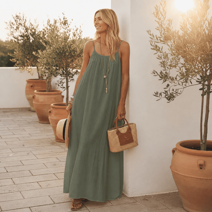 Diandra – Rochie Maxi Elegantă, Cu Spatele Decupat