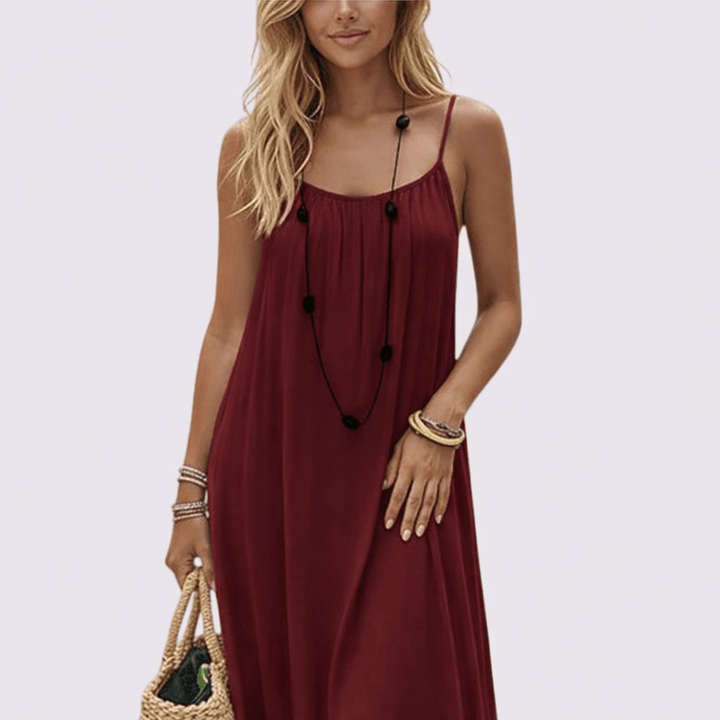 Diandra – Rochie Maxi Elegantă, Cu Spatele Decupat