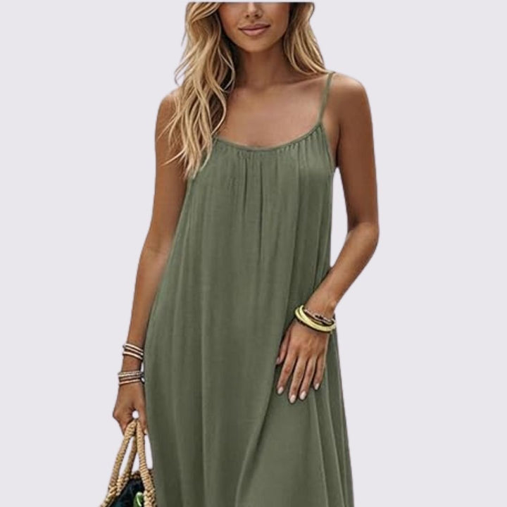 Diandra – Rochie Maxi Elegantă, Cu Spatele Decupat