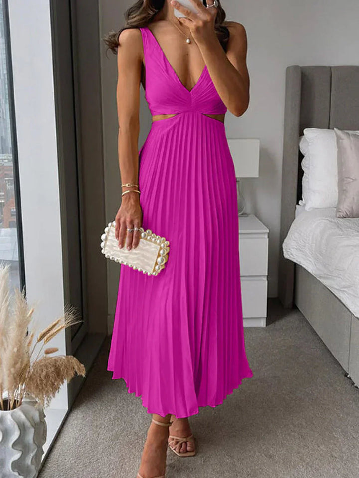 Zampia - Rochie Elegantă Cu Fanta și Talie Cculptată