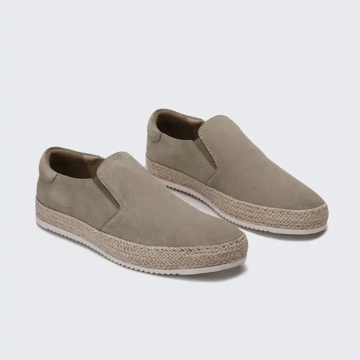 Hanya - Pantofi Slip-on Din Piele de Căprioară cu Talpă Tip Espadrilă