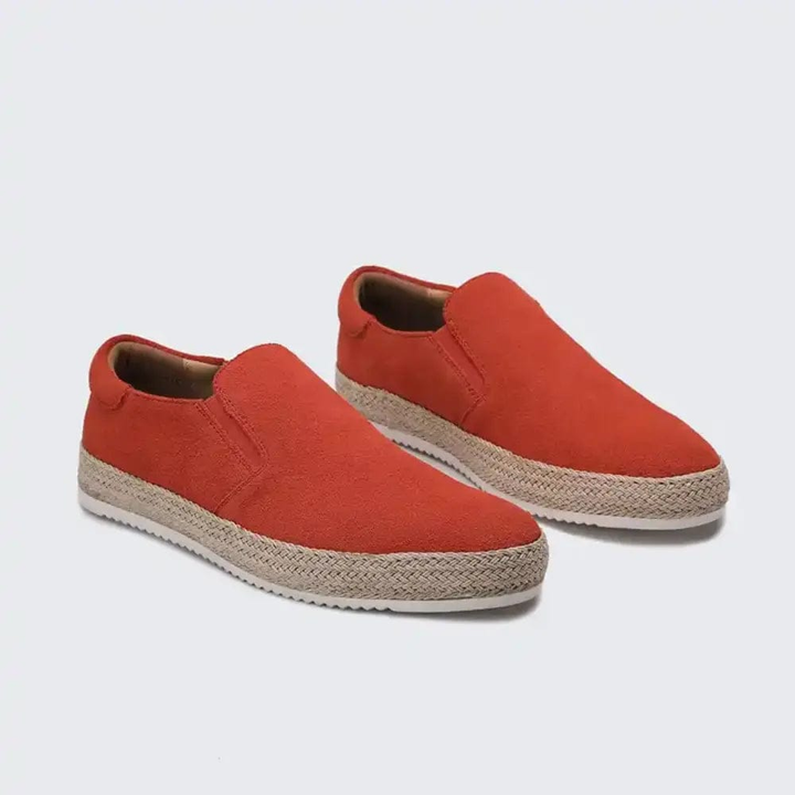 Hanya - Pantofi Slip-on Din Piele de Căprioară cu Talpă Tip Espadrilă