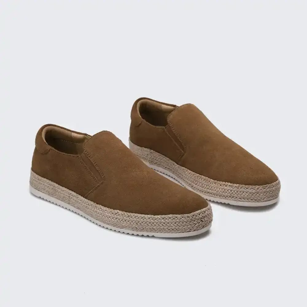 Hanya - Pantofi Slip-on Din Piele de Căprioară cu Talpă Tip Espadrilă