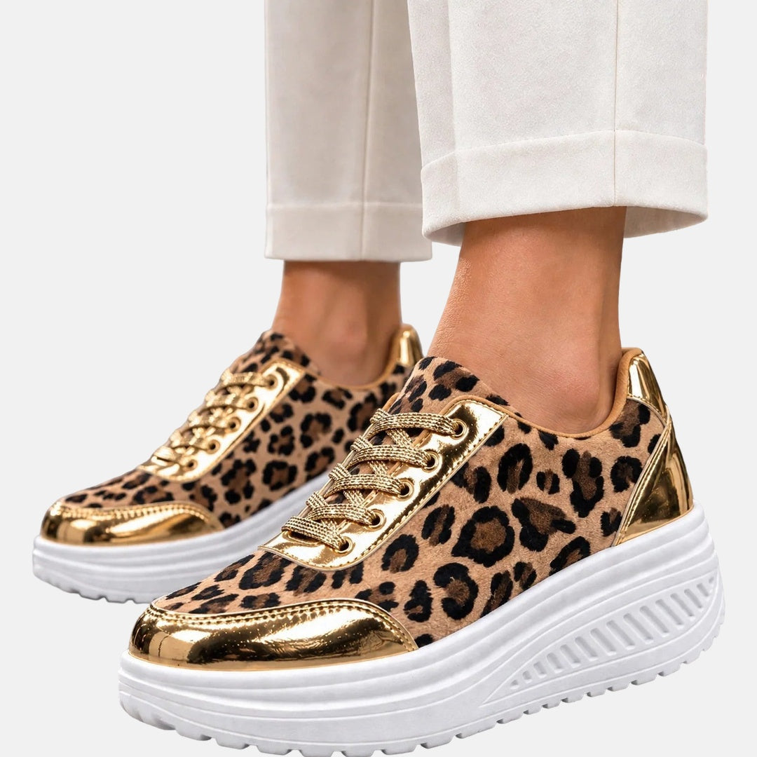 Alika - Pantof Sport Cu Platformă Și Imprimeu De Leopard