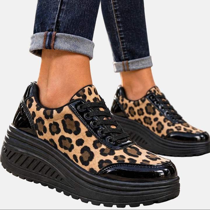 Alika - Pantof Sport Cu Platformă Și Imprimeu De Leopard