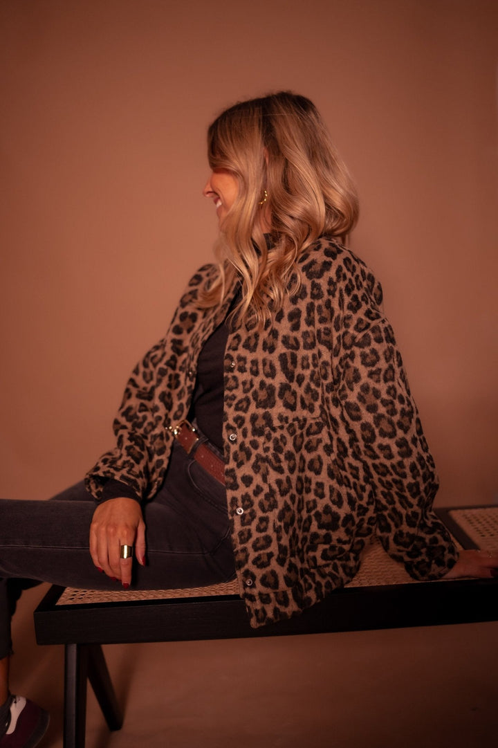 Leana - Jachetă Respirabilă Cu Imprimeu Leopard