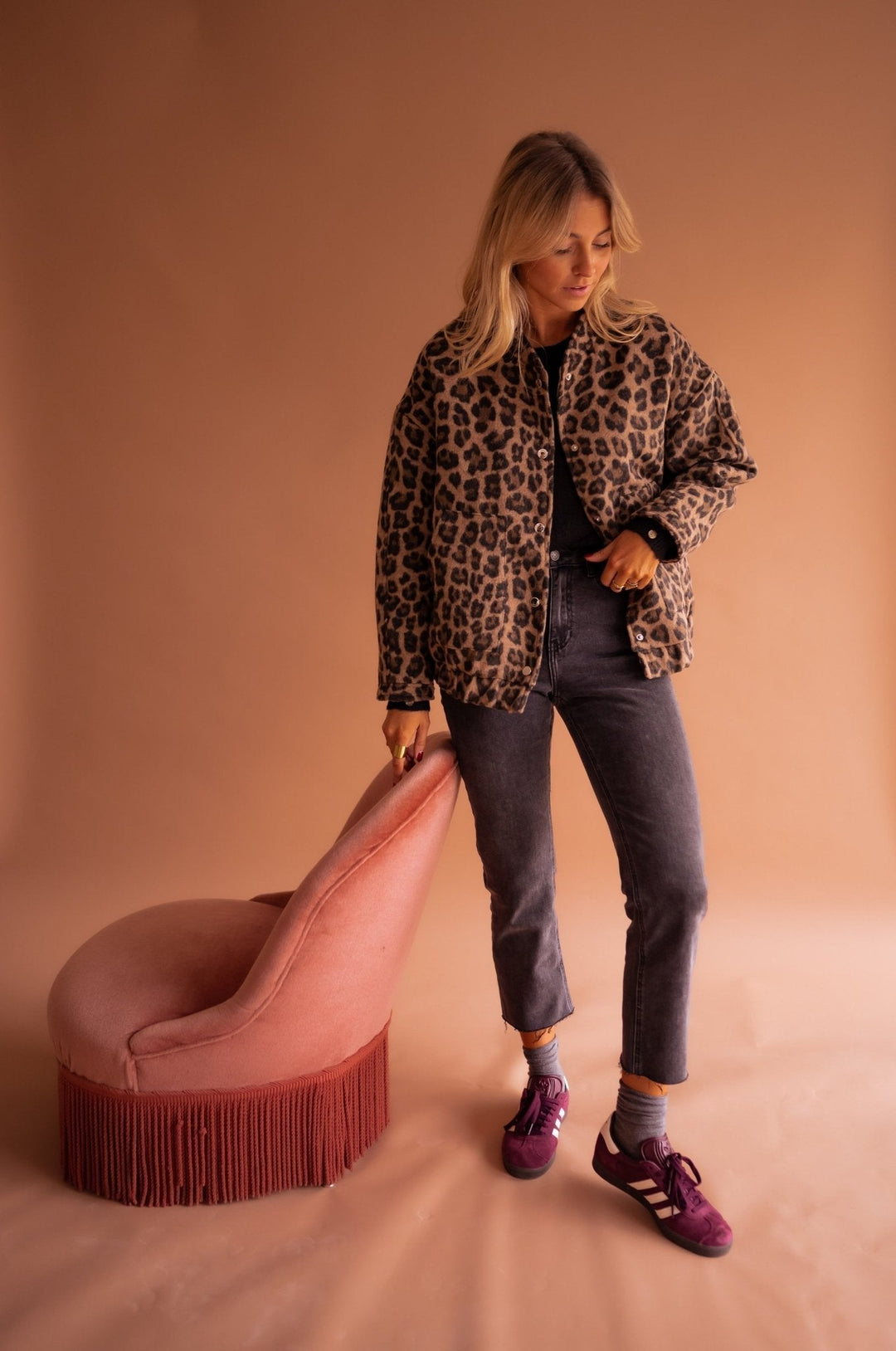 Leana - Jachetă Respirabilă Cu Imprimeu Leopard