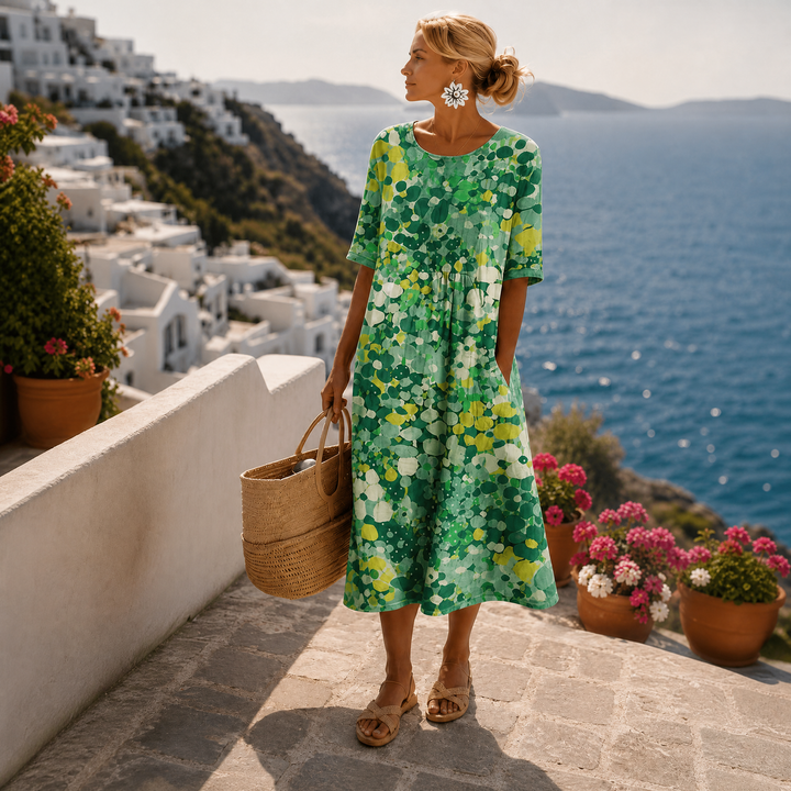Slaina - Rochie Midi Cu Imprimeu Floral
