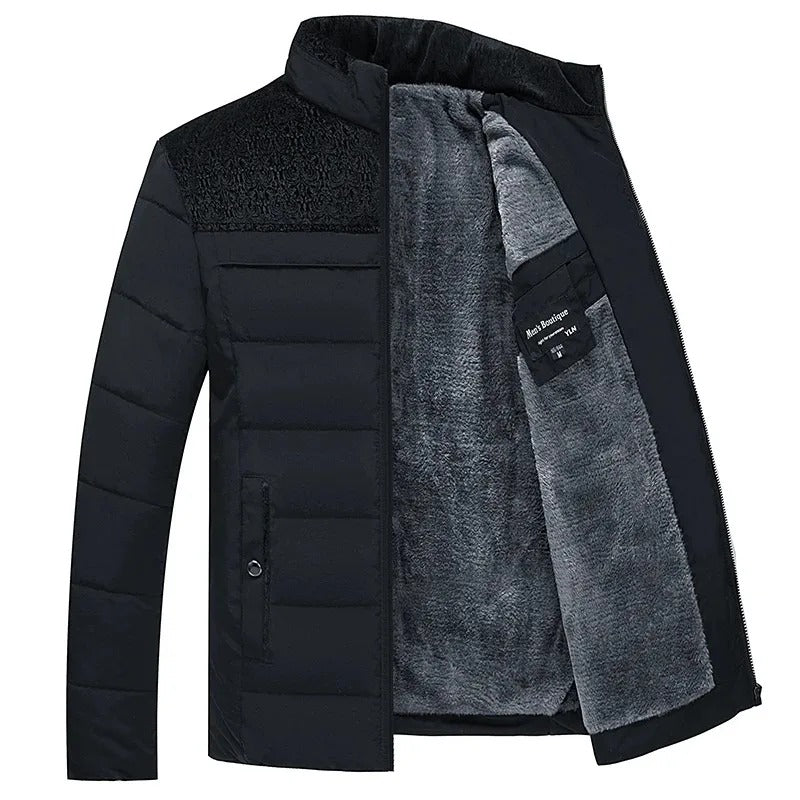 Marenz - Jachetă Căptușită Cu Fleece și Fermoar Frontal
