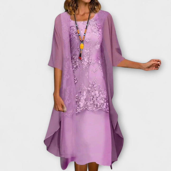 Himonika - Rochie Elegantă Cu Imprimeu Floare