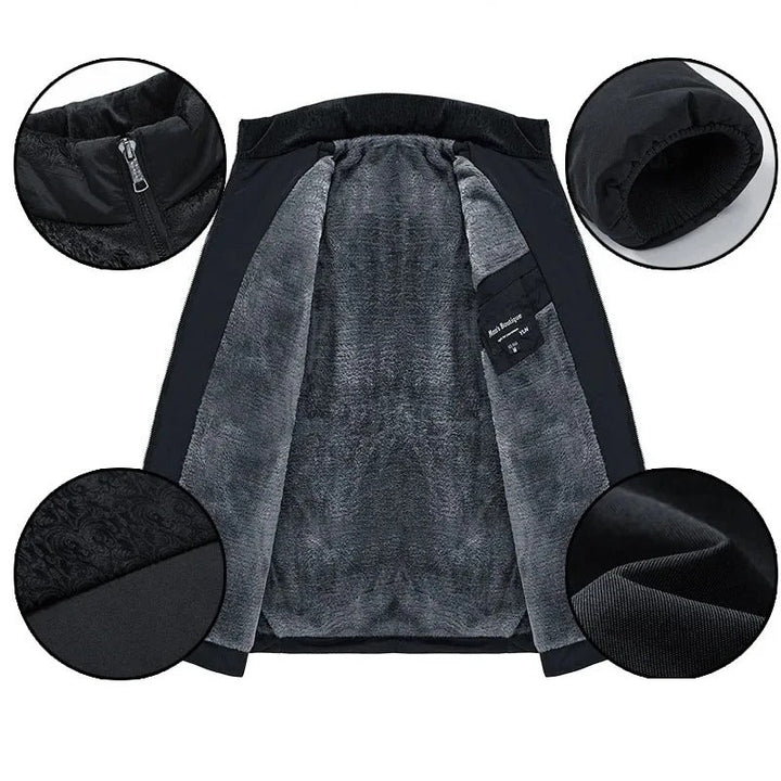 Marenz - Jachetă Căptușită Cu Fleece și Fermoar Frontal