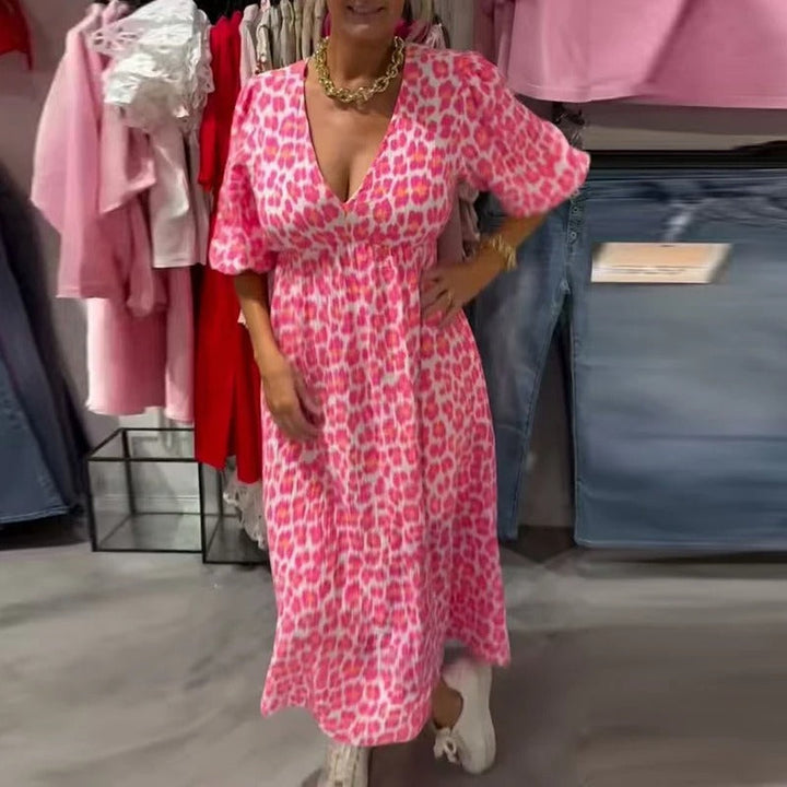 Annie - Rochie De Vară Din In Cu Decolteu In V
