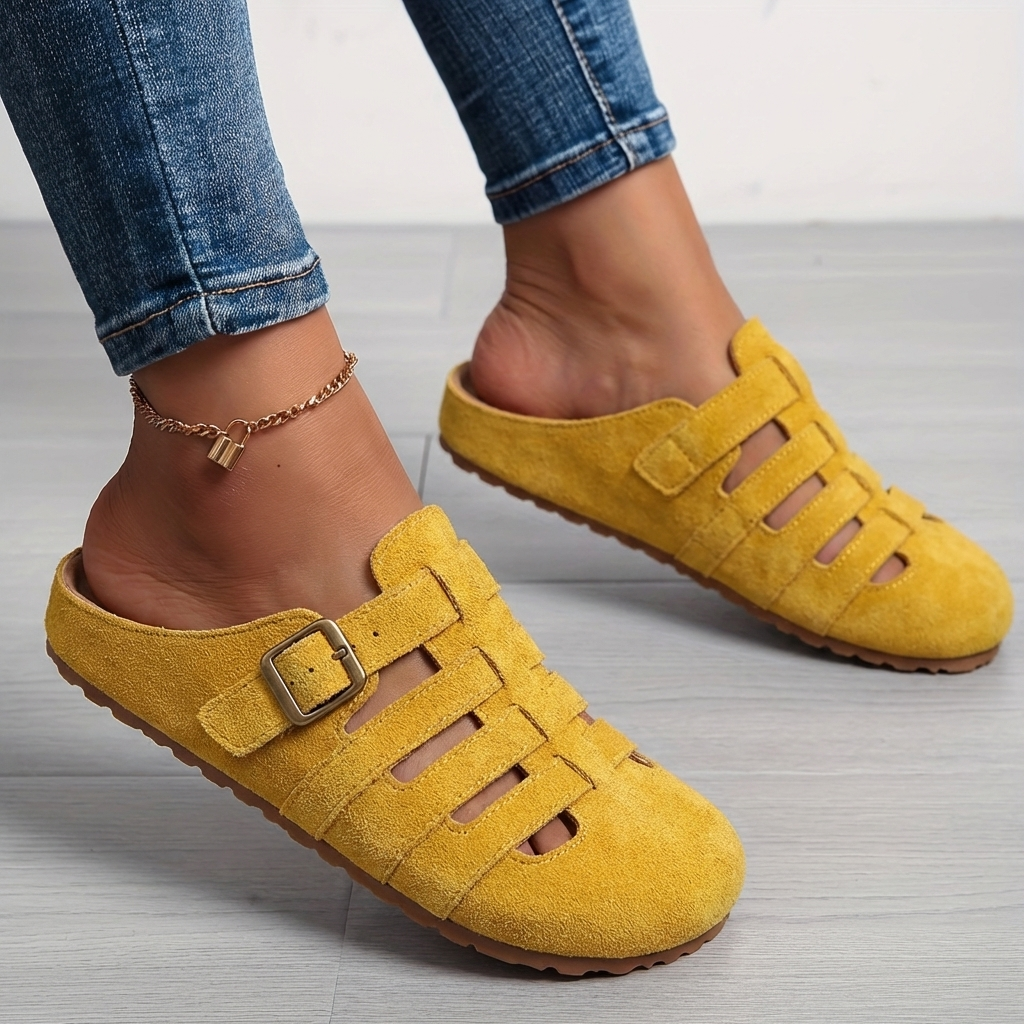 Natiy - Sandale Tip Mule Din Piele de Căprioară Confortabile Fără șireturi