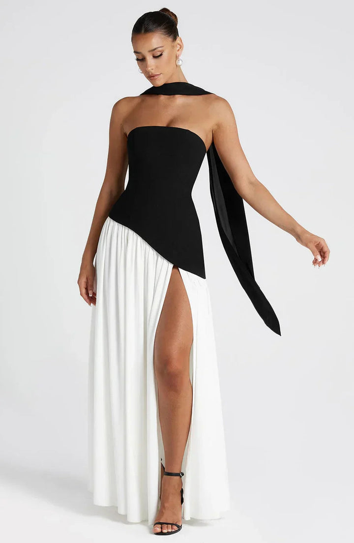 Zalfaa - Rochie Lungă Elegantă Fără Mâneci