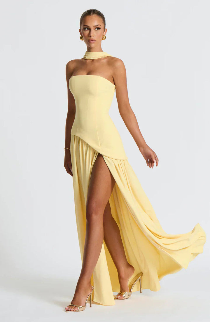 Zalfaa - Rochie Lungă Elegantă Fără Mâneci