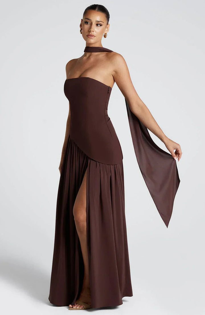 Zalfaa - Rochie Lungă Elegantă Fără Mâneci