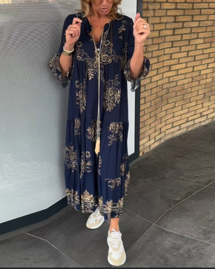 Hypatia - Rochie Vintage Cu Decolteu In V