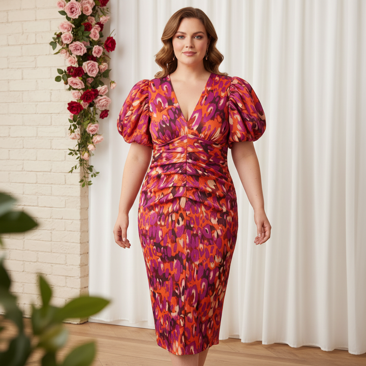 Lonica - Rochie Elegantă Cu Decolteu în V
