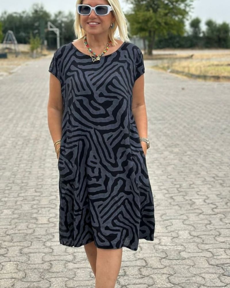 Dorothee - Rochie Din Bumbac Moale Cu Buzunare Laterale