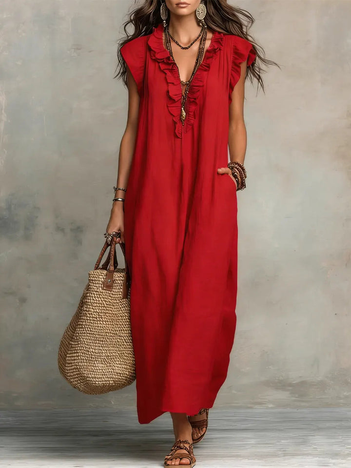 Uanavi - Rochie Lungă În Stil Boem Din in