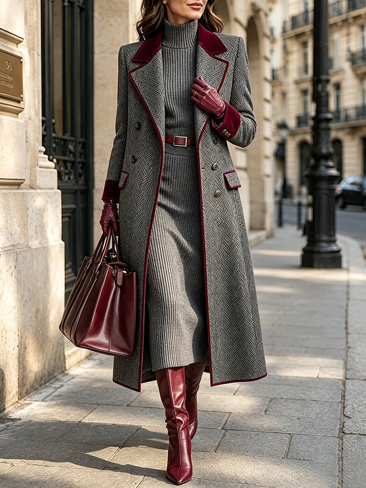 Tanesha - Palton Lung Elegant Din Amestec De Lână