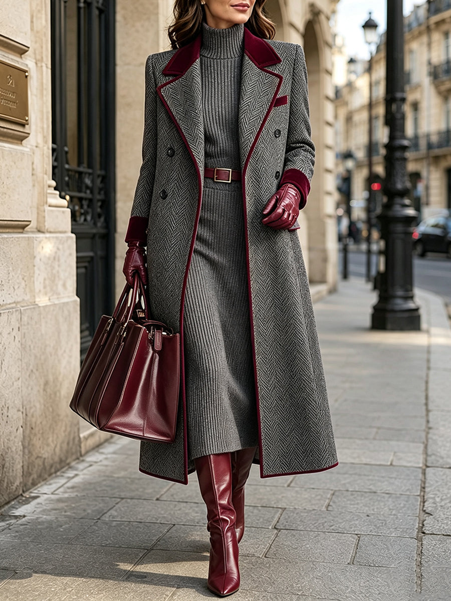 Tanesha - Palton Lung Elegant Din Amestec De Lână