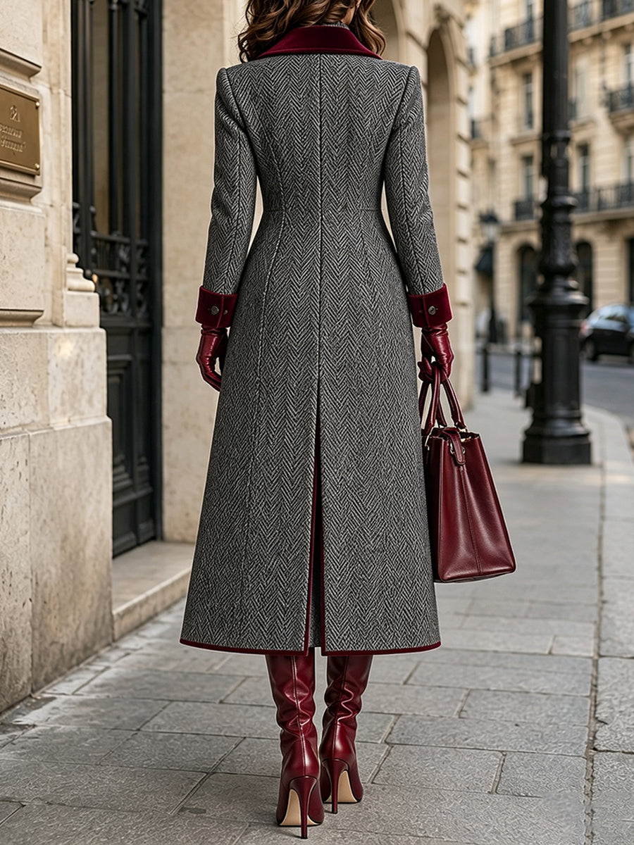 Tanesha - Palton Lung Elegant Din Amestec De Lână