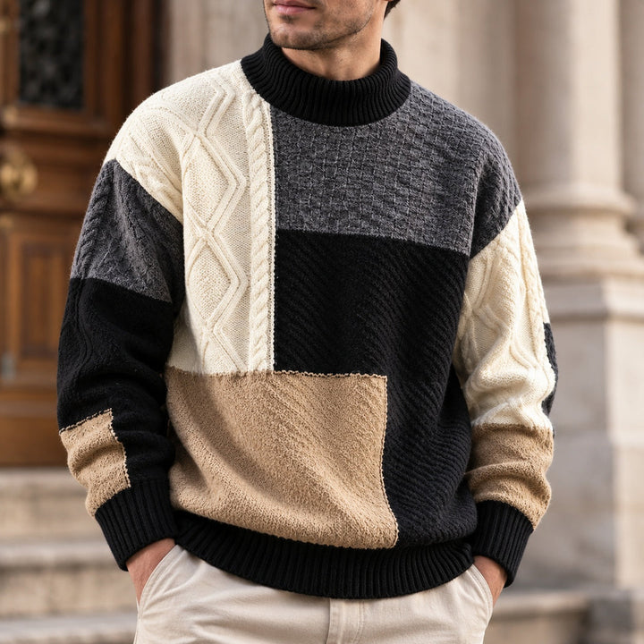 Trevon - Pulover Tricotat Cu Model În Zig-Zag