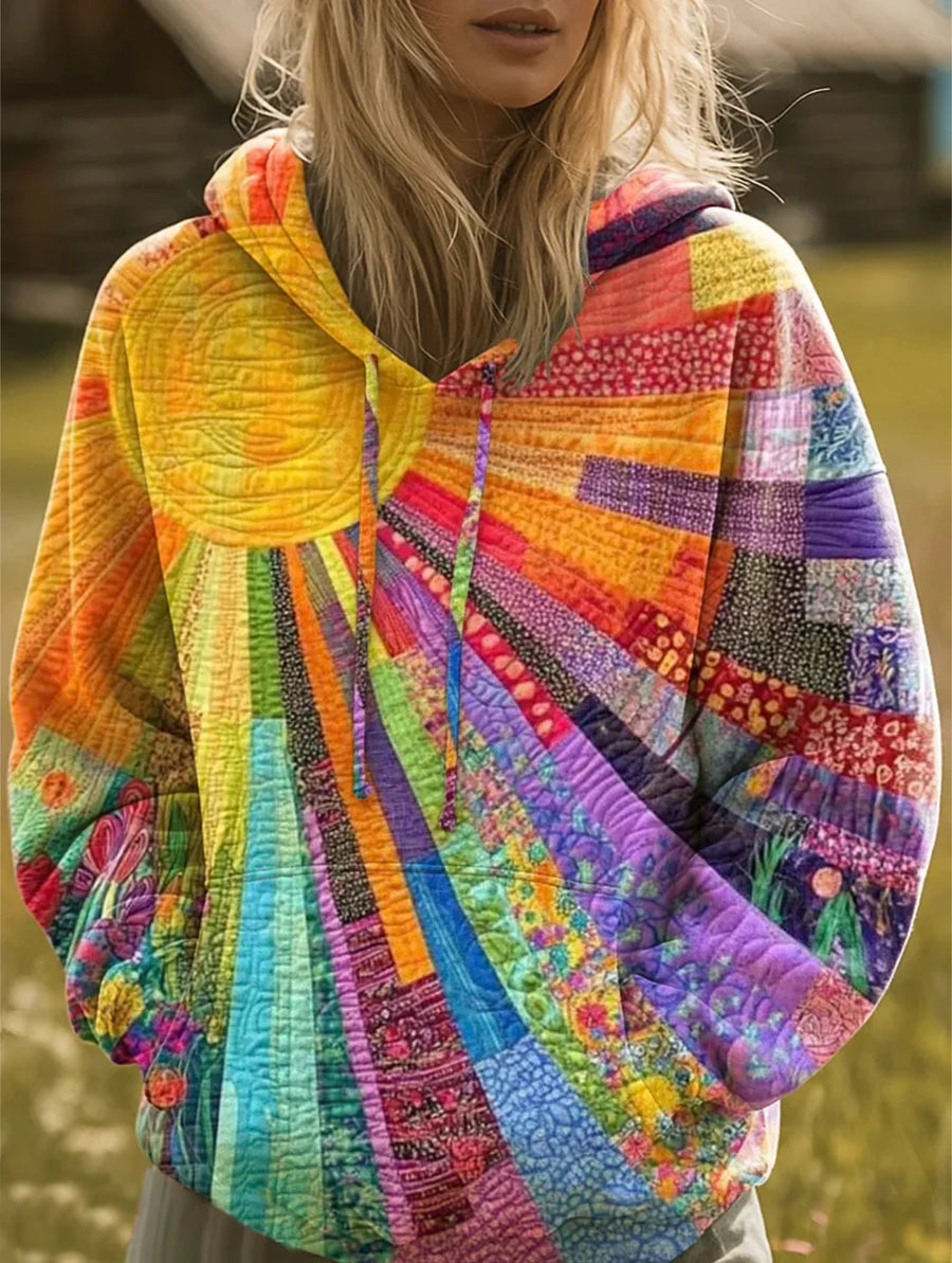 Leania – Hanorac Cu Glugă Cu Mâneci Lungi Matlasat și Colorat
