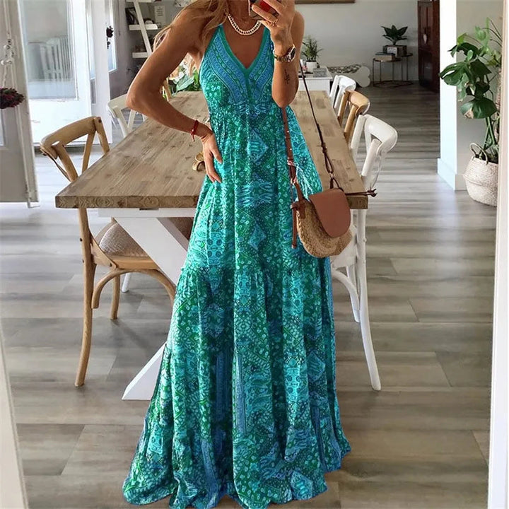 Taniaa - V-Neck Maxi Dress