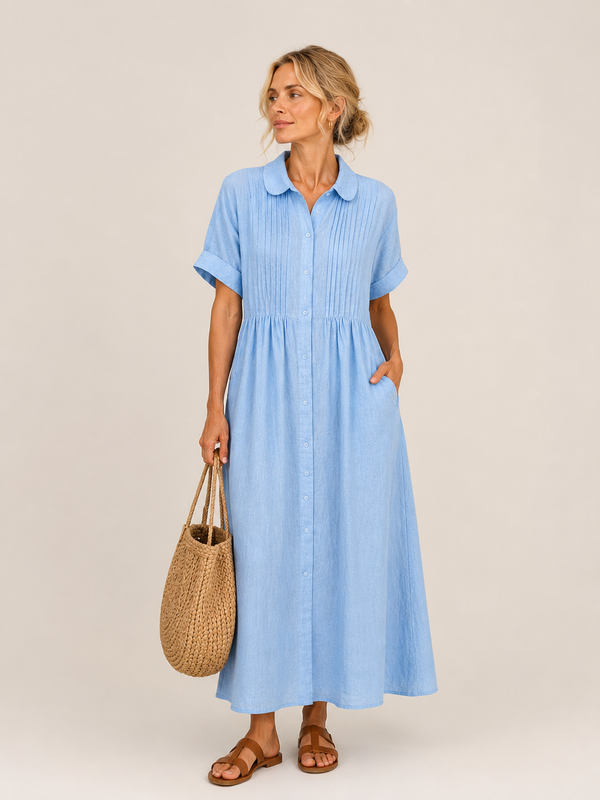 Anjali – Rochie Midi Tip Cămașă de Vară