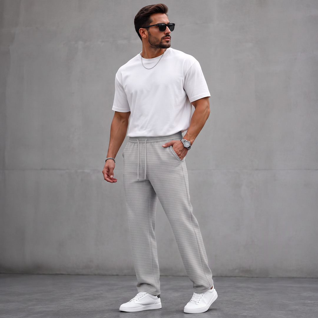 Aymeric - Pantaloni Din Tricot Cu Textură Tip Waffle
