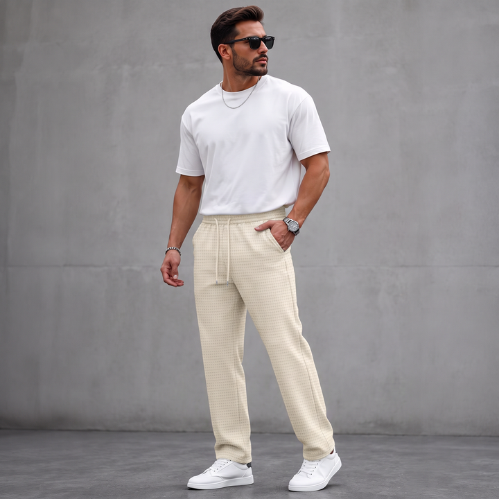 Aymeric - Pantaloni Din Tricot Cu Textură Tip Waffle