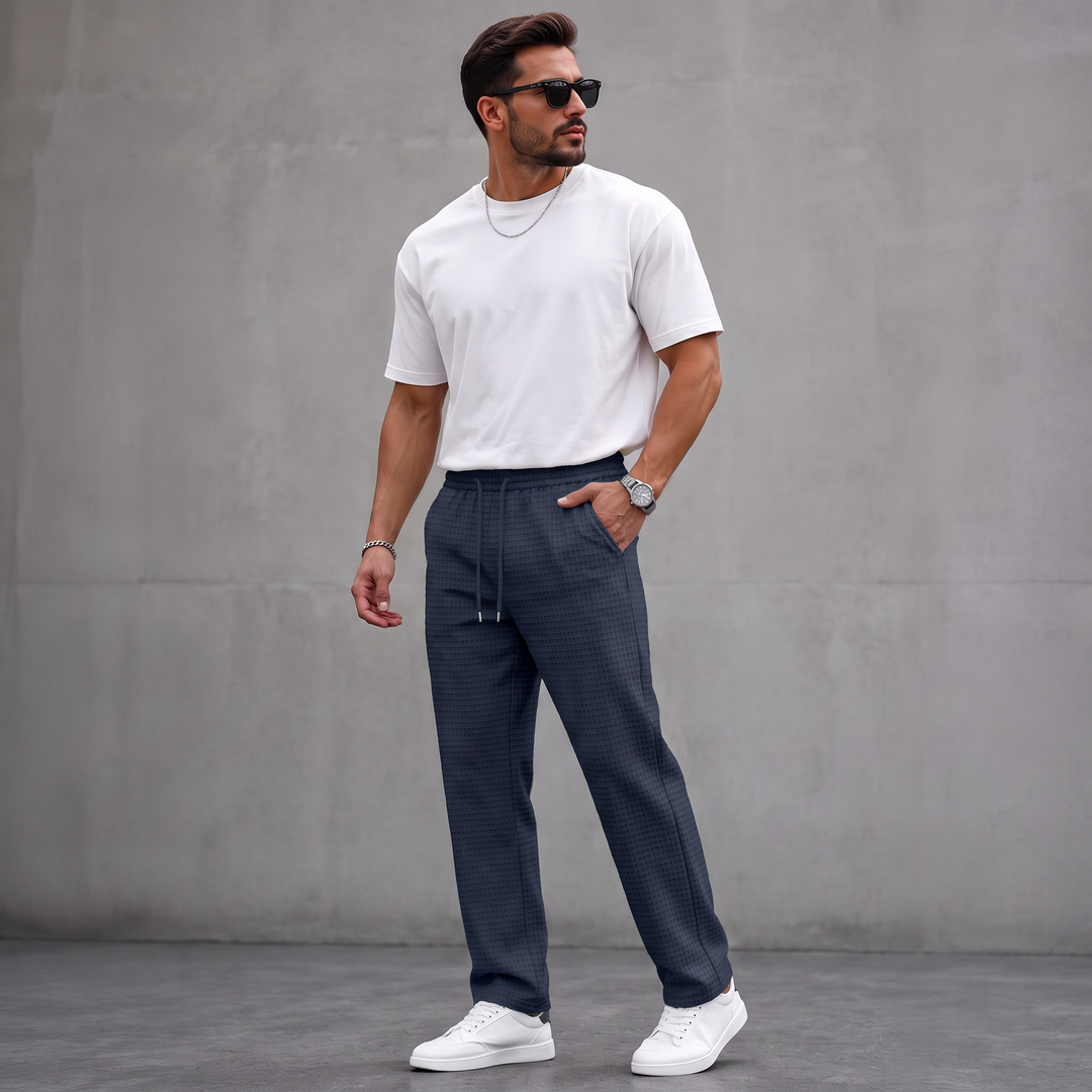 Aymeric - Pantaloni Din Tricot Cu Textură Tip Waffle