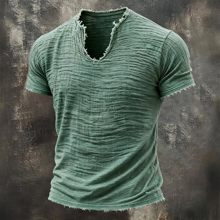 Pavel - Tricou Vintage Cu Decolteu În V