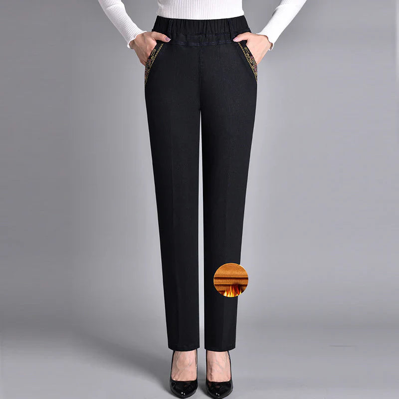 Sofiya - Casual Subțire Potrivit Blugi Cu Buzunar Lateral