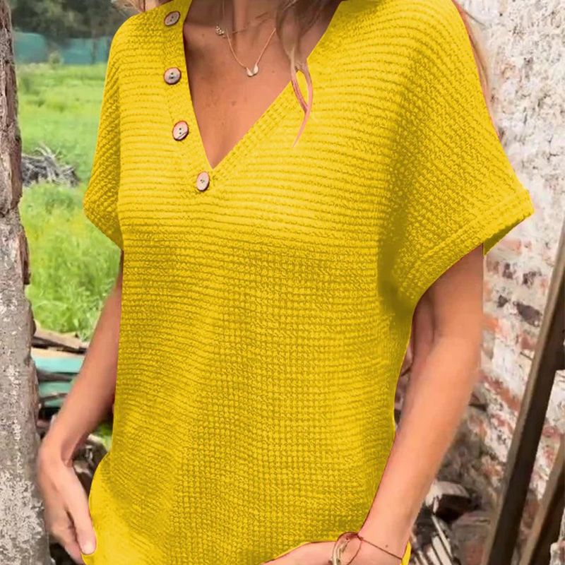 Lindse - Top Elegant cu Mâneci Scurte și Decolteu în V