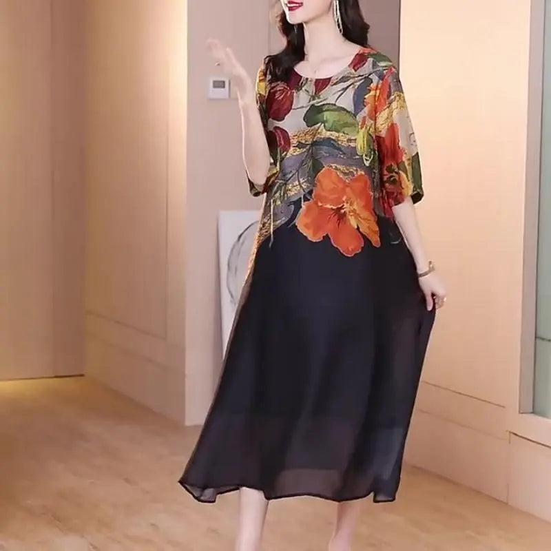 Debby - Rochie Elegantă cu Imprimeu Floral