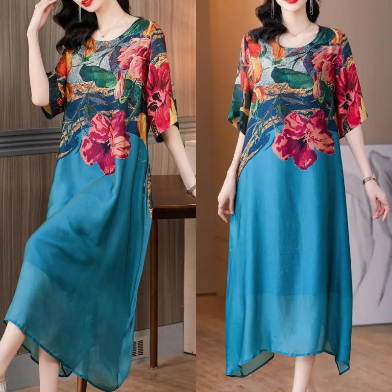 Debby - Rochie Elegantă cu Imprimeu Floral