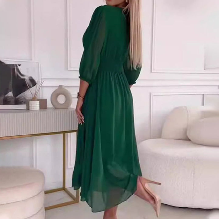 Svana - Rochie Ușoară din Sifon cu Decolteu în V