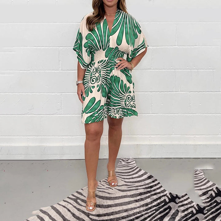 Linoya – Rochie Mini Cu Imprimeu Botanic îndrăzneț