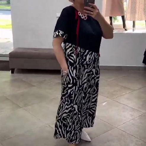 Zahara - Rochie Casual în Stil Patchwork