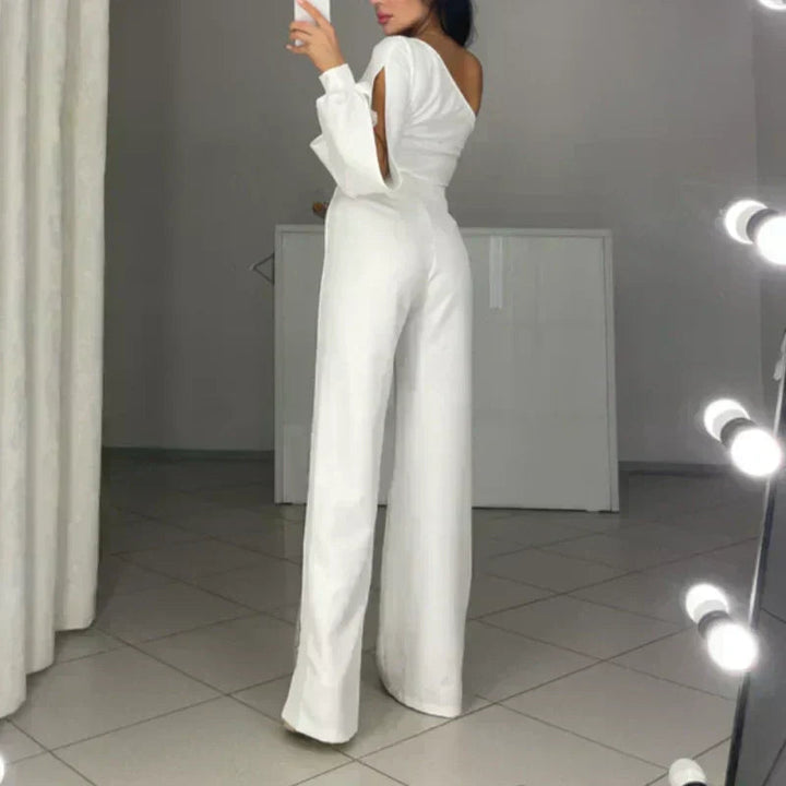 Azlina - Salopetă Cu Un Umăr Si Croi Evazat