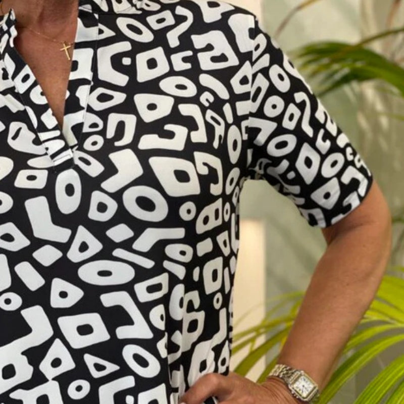 Aluna - Rochie Mini Casual Cu Imprimeu Geometric