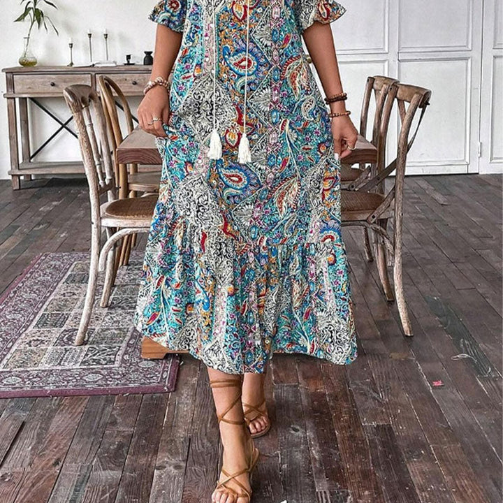 Aniy - Rochie de Vară cu Imprimeu Floral și Decolteu în V