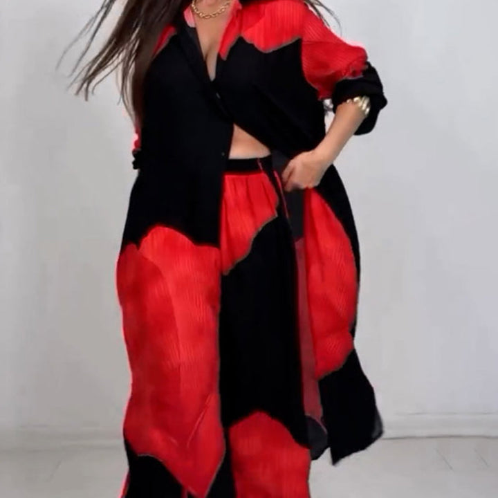 Dionicia - Cămașă Elegantă cu Nasturi și Pantaloni cu Snur