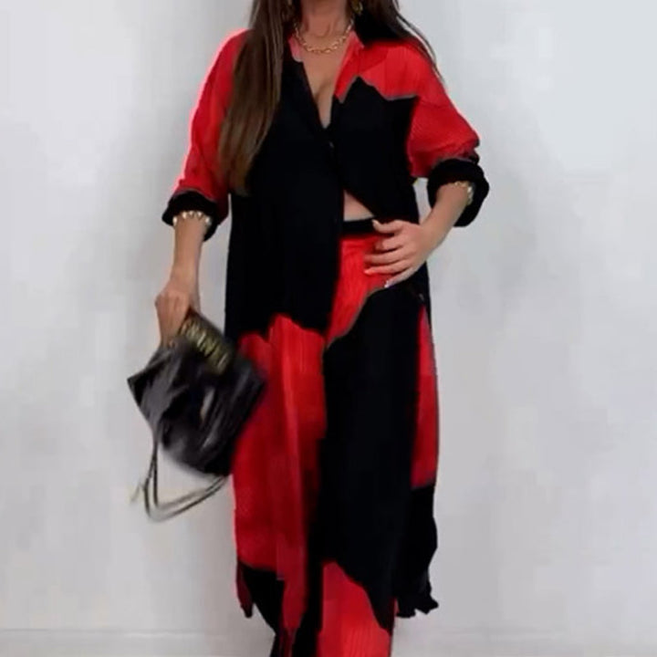 Dionicia - Cămașă Elegantă cu Nasturi și Pantaloni cu Snur